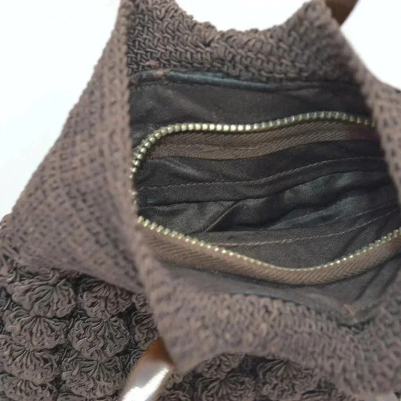 Art Deco Brown Crocheted Corded Fabric Bakelite - Picture 4 of 11